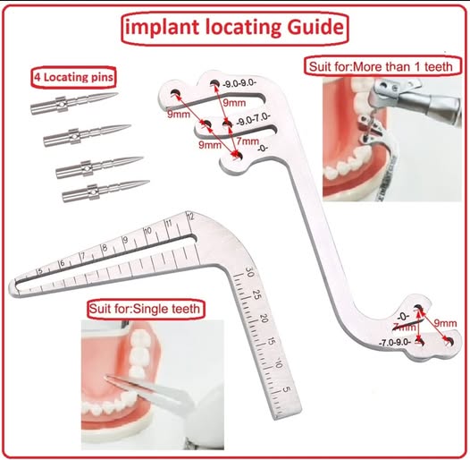 Implant locating guide S and L shape with 4 locating Pins