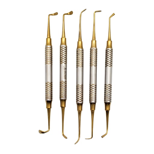 Lateral Approach kit - 5 Piece sinus lift kit gold plated