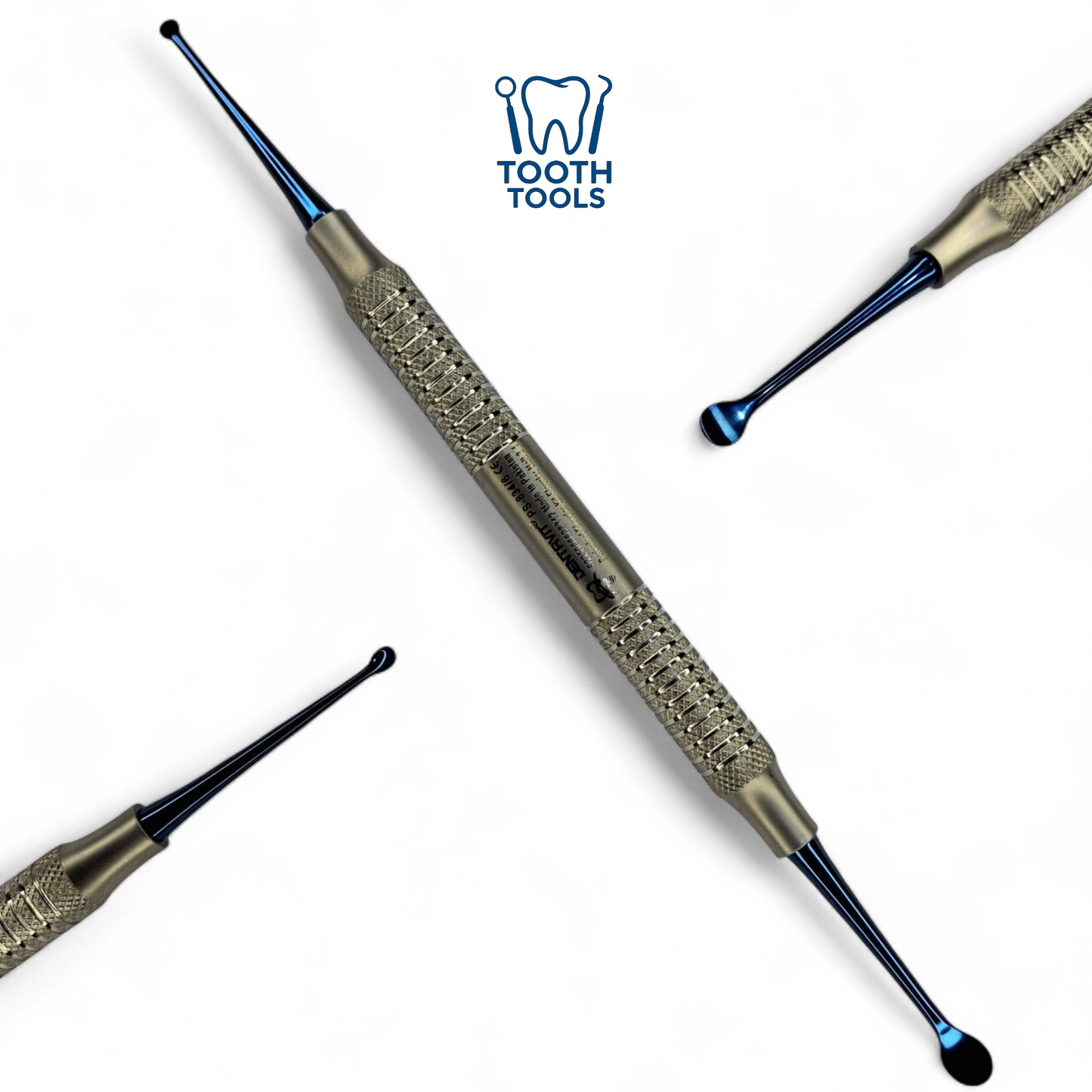 Premium 2/4 Molt periosteal elevator with blue titanium coating and stainless steel handle, professional dental surgical instrument