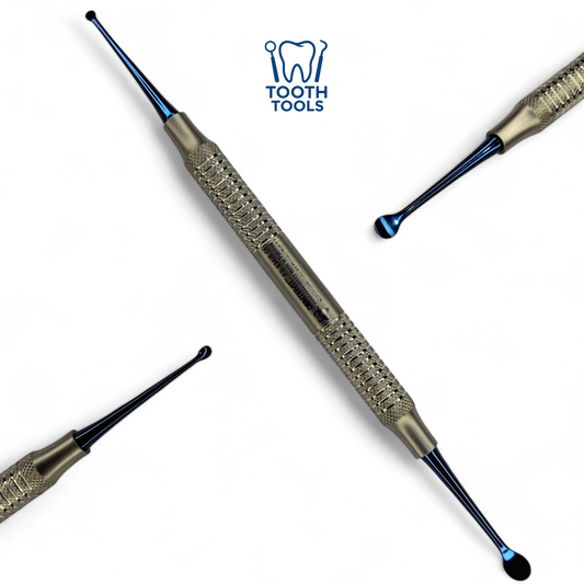 Premium 2/4 Molt periosteal elevator with blue titanium coating and stainless steel handle, professional dental surgical instrument