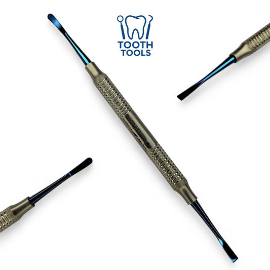 Premium G24 HK4 stainless steel periosteal elevator and chisel with blue titanium coating, professional dental surgical instrument