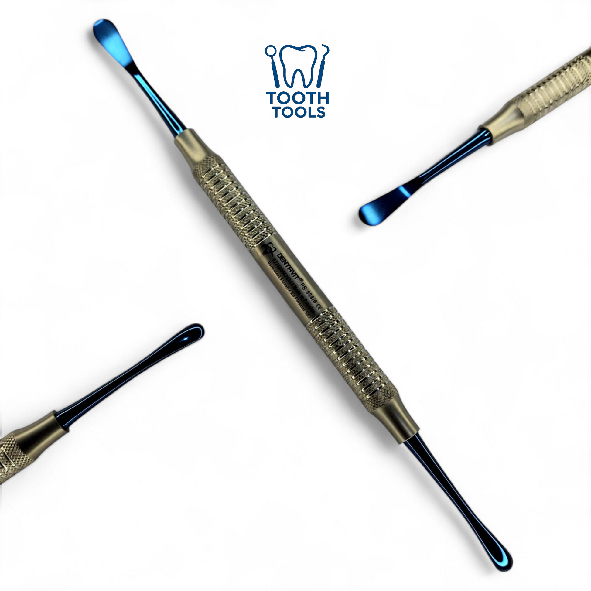 Premium HO2 stainless steel periosteal elevator with blue titanium coating, professional dental surgical instrument