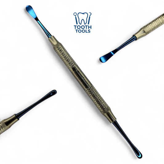 Premium HO2 stainless steel periosteal elevator with blue titanium coating, professional dental surgical instrument