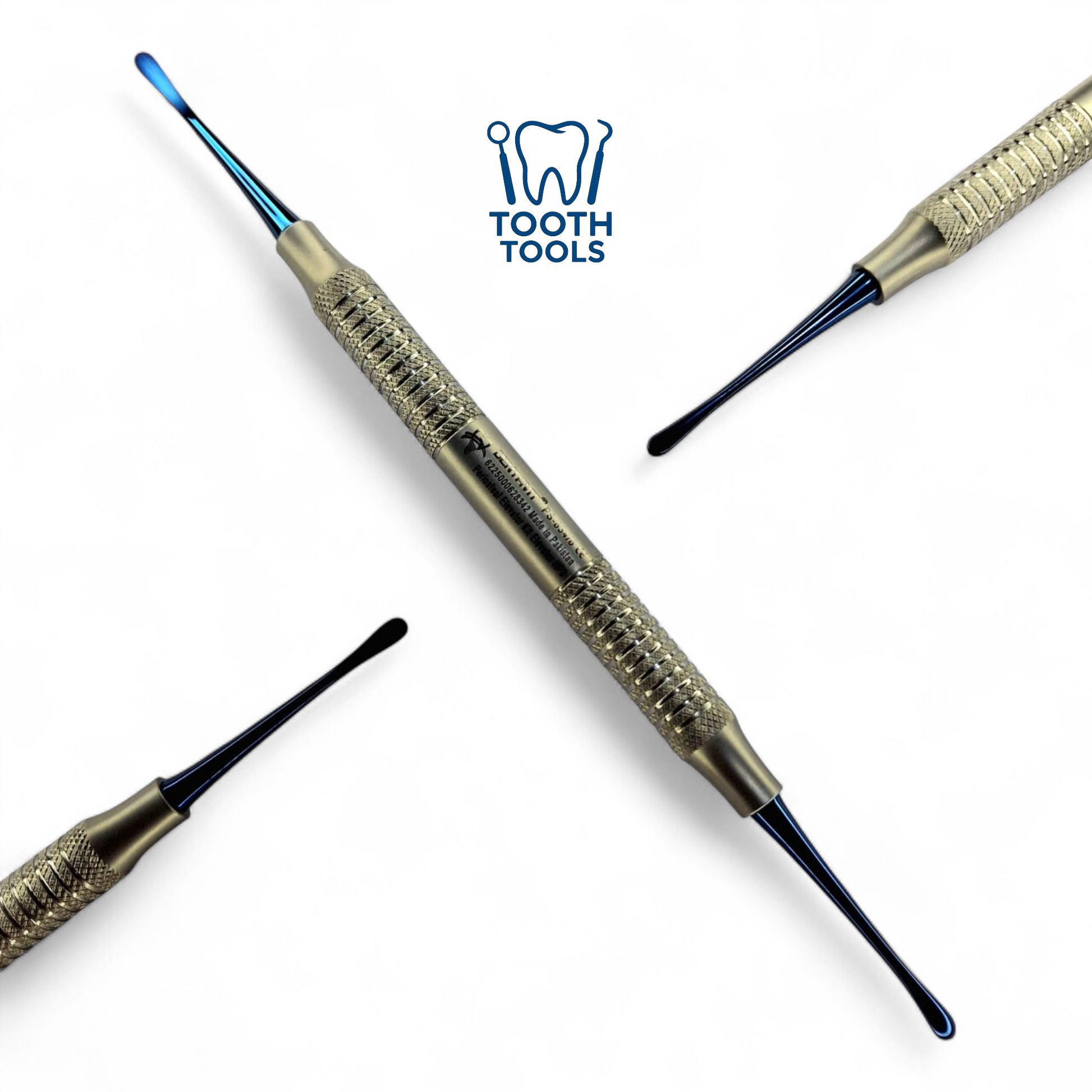 Premium HP3 periosteal elevator with blue titanium coating and stainless steel handle, professional dental surgical instrument