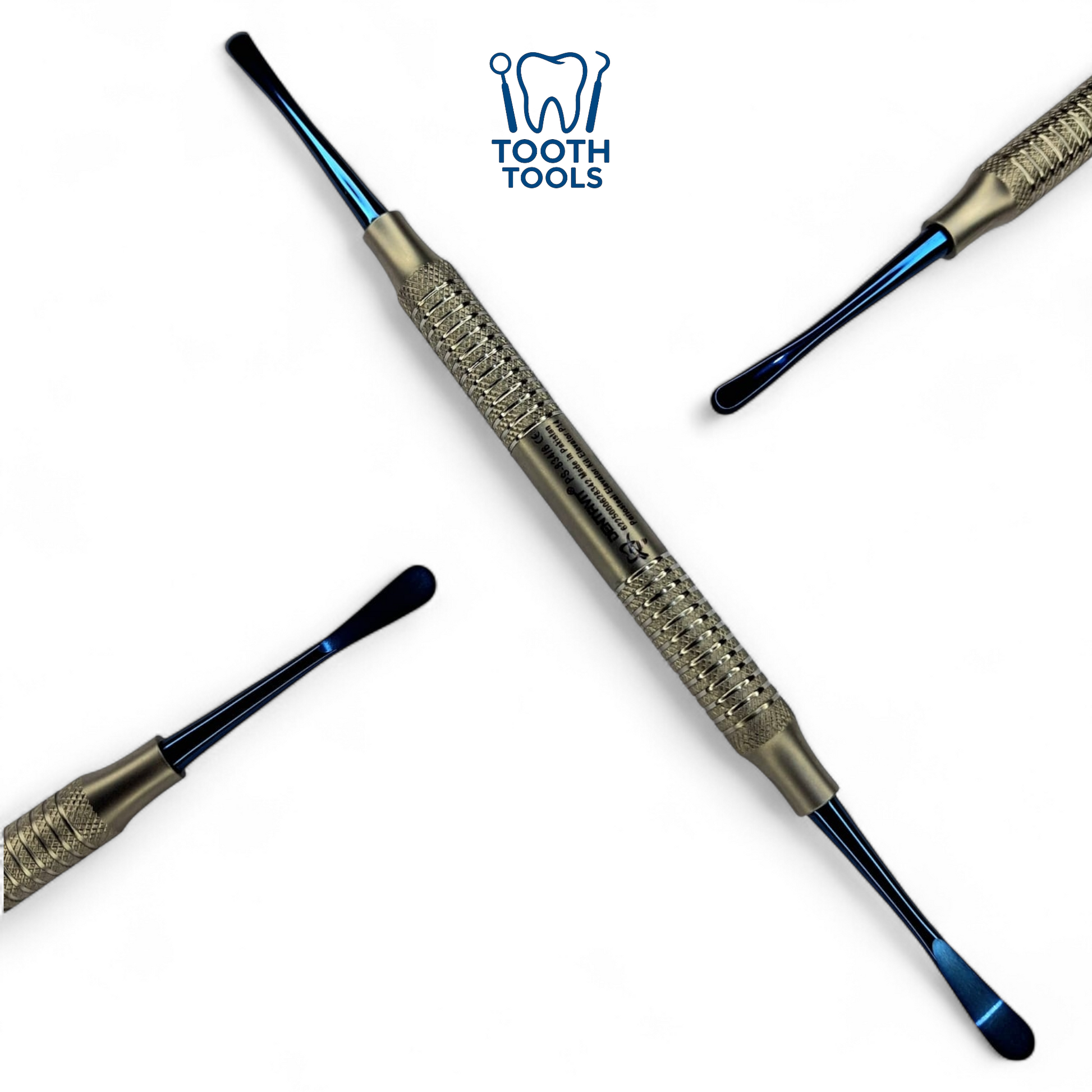 Premium P14 periosteal elevator with blue titanium coating and stainless steel handle, professional dental surgical instrument