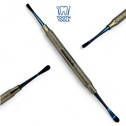 Premium P14 periosteal elevator with blue titanium coating and stainless steel handle, professional dental surgical instrument