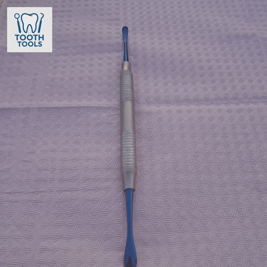 Premium HO2 stainless steel periosteal elevator with blue titanium coating, professional dental surgical instrument