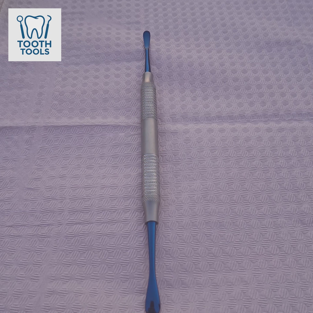 Premium HO2 stainless steel periosteal elevator with blue titanium coating, professional dental surgical instrument