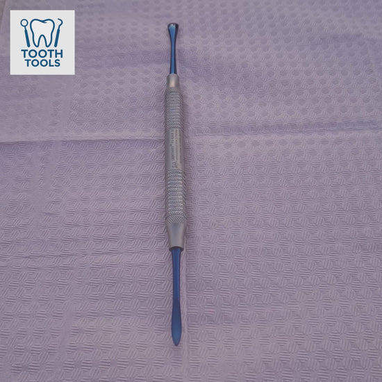 Premium #9 Molt periosteal elevator with blue titanium coating and stainless steel handle, professional dental surgical instrument